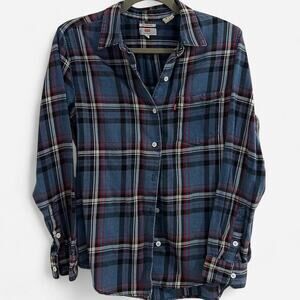 Levi's “Boyfriend Fit” 100% Cotton Plaid Flannel Shirt